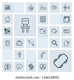 Modern, simple, grey vector icon set with sign, price, frame, white, home, money, military, skateboard, interior, skater, laptop, sweet, computer, finance, tag, hand, chart, house, dessert, bank icons