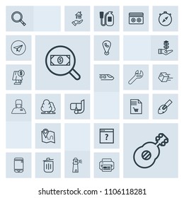Modern, simple, grey vector icon set with technology, cell, white, ocean, pin, internet, equipment, mobile, water, construction, page, unknown, trash, sea, search, bin, market, nature, musical icons