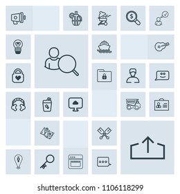 Modern, simple, grey vector icon set with ocean, road, canoe, map, web, travel, equipment, yacht, woman, pin, oar, paddle, person, oven, cloud, female, sea, online, sign, tipper, security, truck icons