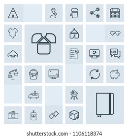 Modern, simple, grey vector icon set with nature, meat, notebook, arrow, truck, remote, tshirt, monitor, cooking, finance, refresh, photography, bank, book, white, transport, cash, control, tv icons