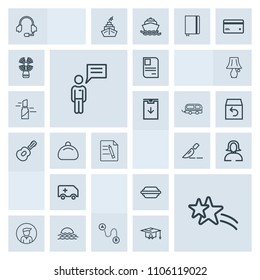 Modern, simple, grey vector icon set with hamburger, boy, support, personal, burger, point, destination, chat, holiday, woman, call, id, bun, person, male, landscape, technology, morning, sun icons