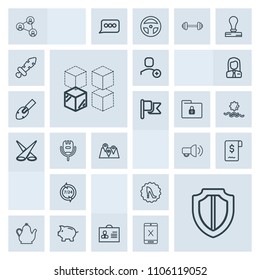 Modern, simple, grey vector icon set with circle, female, internet, kitchen, shield, fashion, communication, web, replacement, delete, protection, cardboard, white, sale, hot, user, account, tea icons