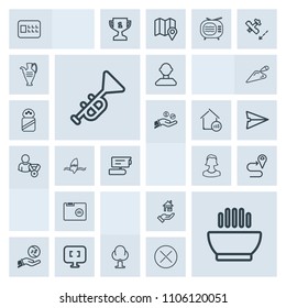 Modern, simple, grey vector icon set with rent, avatar, safe, security, food, estate, laptop, business, dinner, paper, home, safety, human, navigation, money, office, soup, forest, computer, map icons