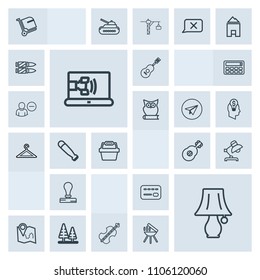 Modern, simple, grey vector icon set with switch, interior, card, landscape, envelope, nature, white, sound, paper, basket, table, tree, bulb, travel, call, credit, concert, home, environment icons