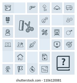 Modern, simple, grey vector icon set with architecture, string, fashion, star, south, person, freelance, phone, house, hair, salon, estate, nation, video, national, notebook, folk, old, people icons