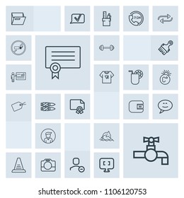 Modern, simple, grey vector icon set with ocean, dolphin, equipment, ladder, bubble, delete, film, message, chat, animal, boy, concept, tap, success, business, wildlife, account, paper, step, up icons