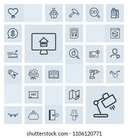 Modern, simple, grey vector icon set with background, travel, love, sign, equipment, property, exit, extreme, interior, board, real, leather, lamp, bag, black, heart, musical, chalkboard, bugle icons