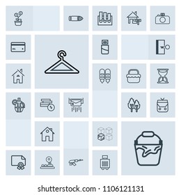 Modern, simple, grey vector icon set with container, army, usb, nature, replacement, cable, home, leather, estate, clean, cardboard, investment, hanger, gun, certificate, arrow, military, object icons