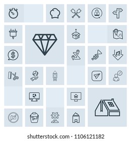 Modern, simple, grey vector icon set with home, container, template, internet, property, business, crystal, timer, hour, chart, london, forbidden, diamond, infographic, window, nature, bucket icons