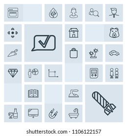 Modern, simple, grey vector icon set with page, pole, standing, book, communication, people, internet, building, arrow, explosion, science, food, literature, button, computer, drink, glass, wine icons