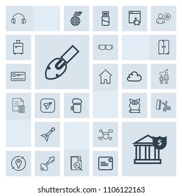 Modern, simple, grey vector icon set with drink, hair, door, sunglasses, tool, business, man, shovel, beer, equipment, message, money, salon, stereo, location, banking, bank, zoom, sun, music icons