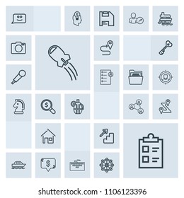Modern, simple, grey vector icon set with downstairs, space, architecture, computer, keyboard, laptop, home, craft, estate, mark, war, yacht, price, white, square, hand, water, check, building icons