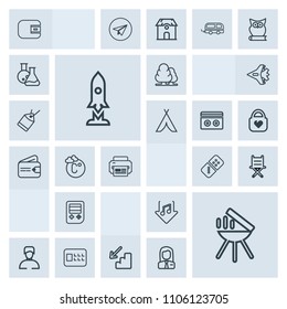 Modern, simple, grey vector icon set with game, button, internet, furniture, man, safety, barbecue, money, nature, up, arrow, rocket, lock, technology, grill, down, bbq, space, male, web, tree icons