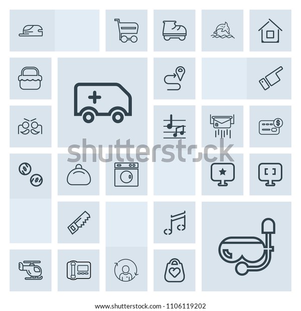 Modern, simple, grey vector icon set with medical,\
location, summer, sea, water, stationary, office, transport,\
transportation, internet, emergency, machine, person, music, sound,\
quality, map icons