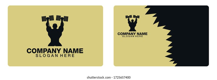 Modern and simple gym business card vector template with logo
