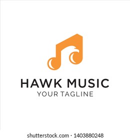 modern simple hawk musik logo design 