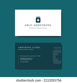 Modern simple healthcare, Medical business card template.  Illustration Vector