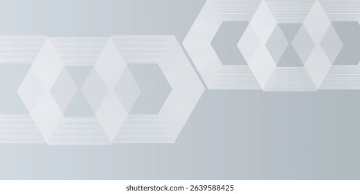 Modern simple hexagon lines on gray background. Geometric lines design nice art illustration.