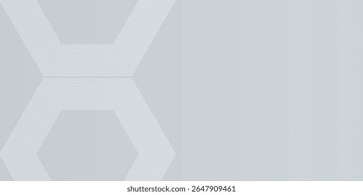 Moderne einfache Sechsecklinien auf grauem Hintergrund. Geometrische Linien 