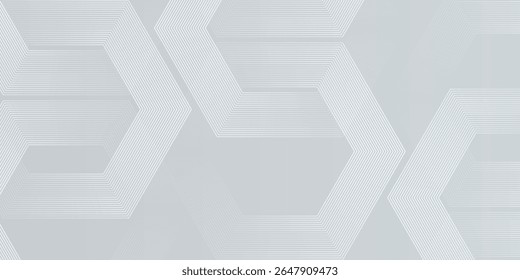 Líneas hexagonales simples modernas sobre fondo gris. Líneas geométricas bonito fondo de diseño de arte