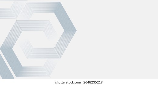 Modernas linhas hexágonas simples sobre fundo cinza. Geométrico 