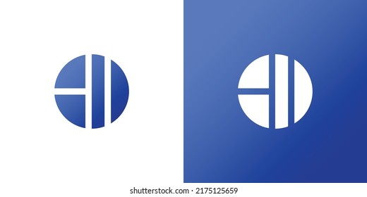 Modern and simple HI letter initials logo abstract design