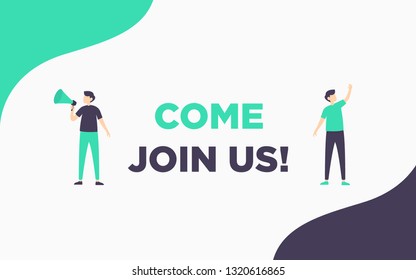 modern simple hiring banner illustration