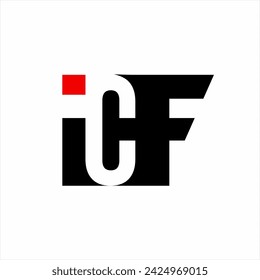 Diseño de logotipo de letra ICF simple moderno.