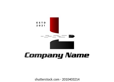 Modern and Simple illustration logo design initial L combine with bullet shot.