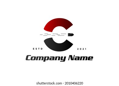 Modernes und einfaches Logo-Design, Initial-C kombiniert mit Kugeln Aufnahme.