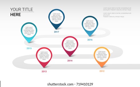 Modern simple infographic template with company milestones