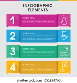 Modern simple infographic template. infographic design with simple icons includes pear, flag, arrow down. can be used for presentation, diagram, annual report, web design.