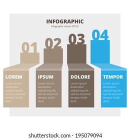 Modern simple Infographic vector template. Can be used for workflow layout, diagram, number options, step up options, web design. EPS 10 vector illustration. 