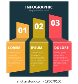 Modern simple Infographic vector template. Can be used for workflow layout, diagram, number options, step up options, web design. EPS 10 vector illustration. 