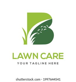 Modern Simple Initial B Letter Lawn Care Logo Concept. Landscaping Garden Environment Service Company