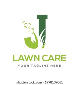 Modern Simple Initial J Letter Lawn Care Logo Concept. Landscaping Garden Environment Service Company