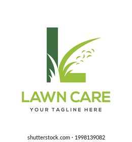 Modern Simple Initial L Letter Lawn Care Logo Concept. Landscaping Garden Environment Service Company