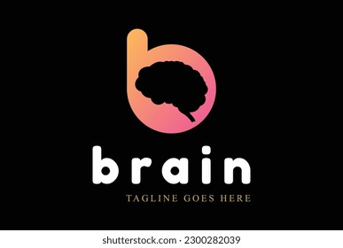 Modern Simple Initial Letter B for Brain Smart Mind Intelligence Technology Logo Design
