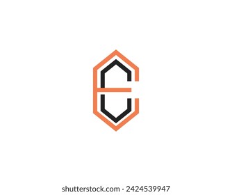 Modern Simple Initial Letter EC Business Logo Design Template