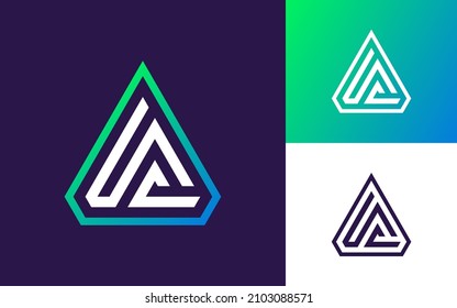 Modern and Simple Initial Letter A Monogram Logo Vector Icon for Company or Sports Team