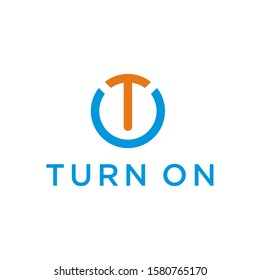 Modern Simple Initial / letter O and T of Turn On logo design,Vector Turn on design