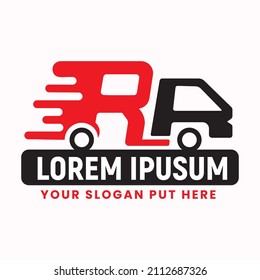 Modern Simple Initial  RR letter logistic logo. Letter RR Express Delivery stock symbol design