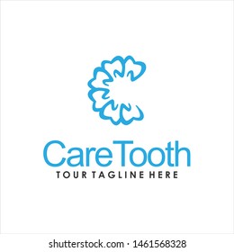 modern simple initial/letter c tooth logo design,care tooth logo,dental icon vector