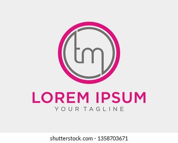 modern and simple initials tm logo