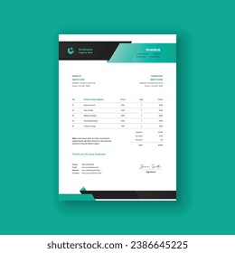 Modern Simple Invoice Design For Corporate Office Invoice Design Simple and Creative design