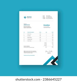 Modern Simple Invoice Design For Corporate Office Invoice Design Simple and Creative design