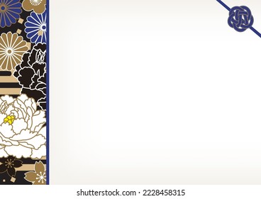 Ilustración de fondo del marco de patrón japonés moderno y simple.