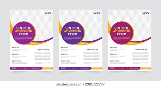 Modern and simple kids camping latest admission flyer, academy education flyer, online admission flyer, marketing flyer, one folded leaflet cover design	
