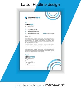  Modern Simple Latter head Template Vector Design.