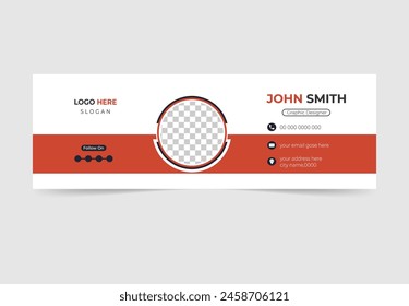 Modern and simple layout with an author photo for a business email signature.